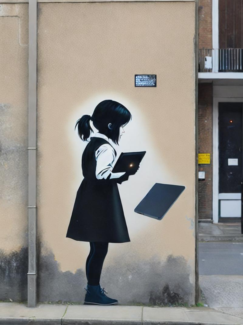 00168-2950280784-a painting of a little girl playing with a computer on the side of a building by Banksy.png